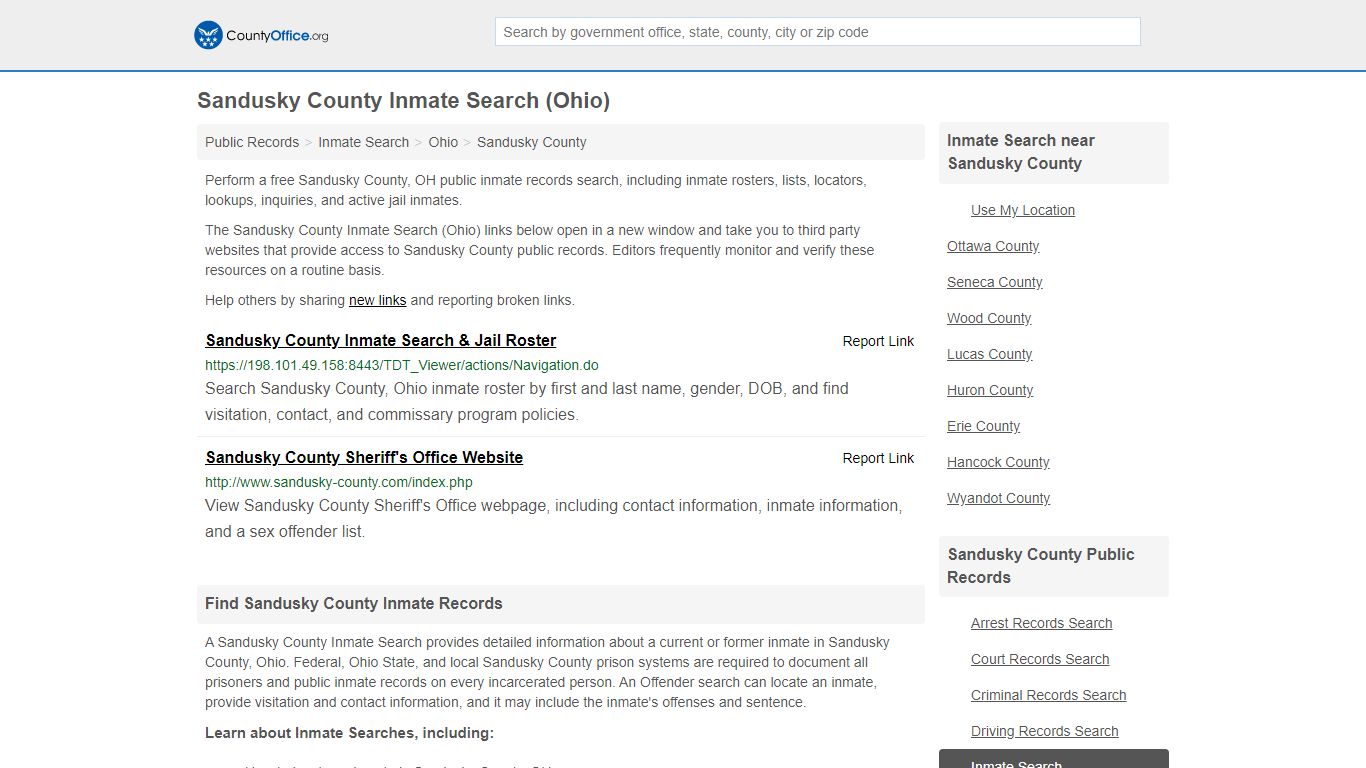 Inmate Search - Sandusky County, OH (Inmate Rosters ...