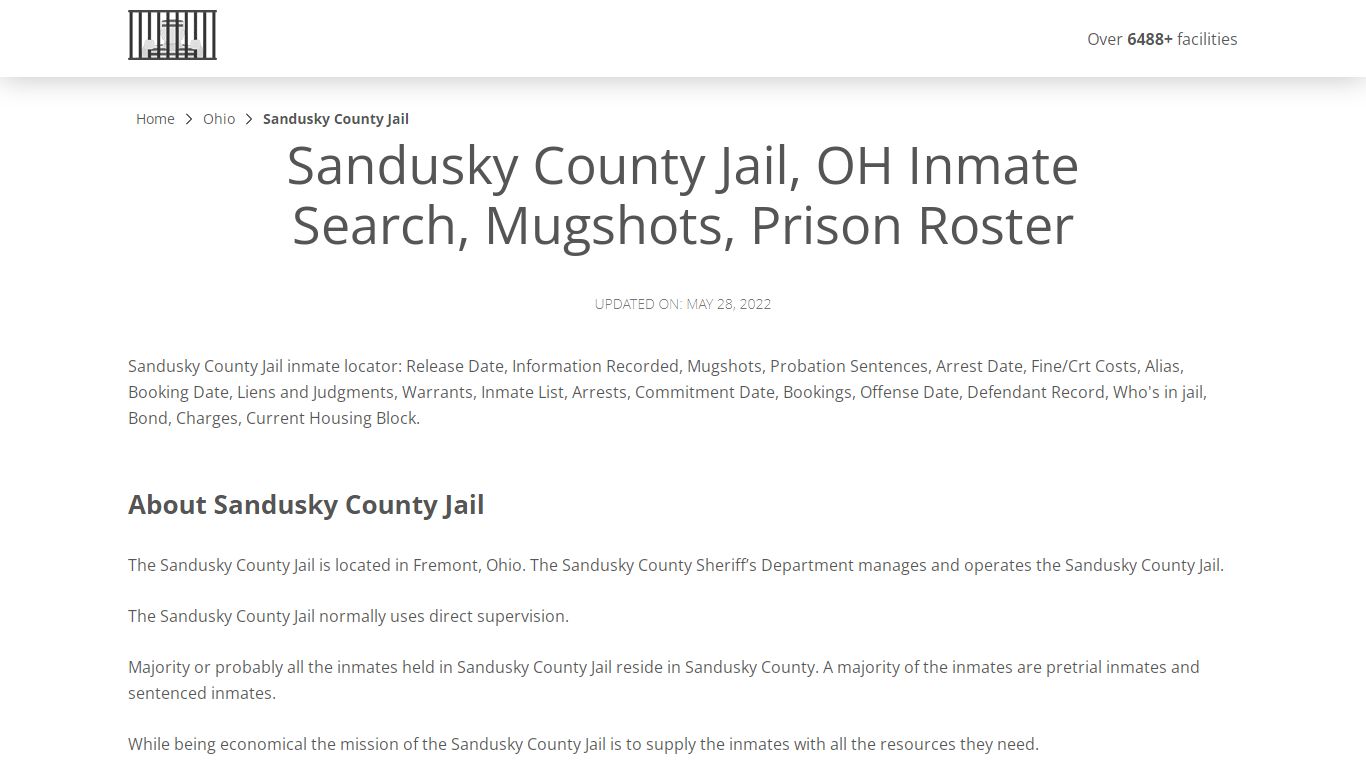 Sandusky County Jail, OH Inmate Search, Mugshots, Prison ...